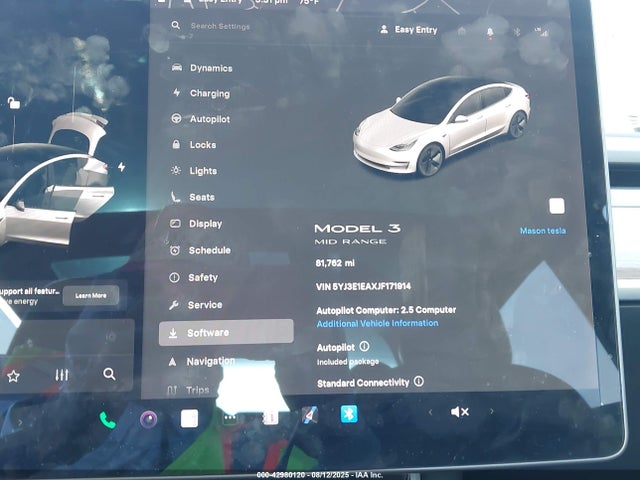 Tesla Model 3 Long Range/mid Range 2018 5YJ3E1EAXJF171914 Image 7