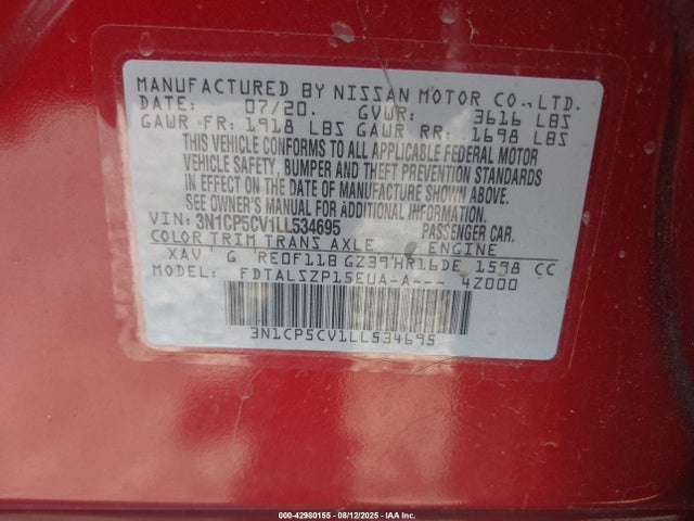 3N1CP5CV1LL534695 Nissan 2020