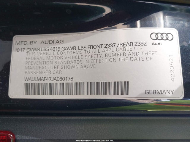 2018 AUDI A4 WAULMAF47JA080178 Photo 8