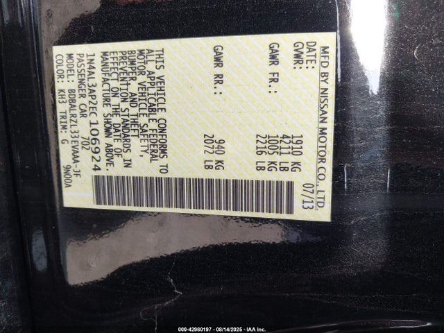 Nissan Altima 2014 1N4AL3AP2EC106924 Image 9