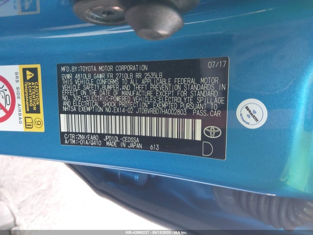 Toyota 4jm 2017 JTDBVRBD7HA002803 Image 9