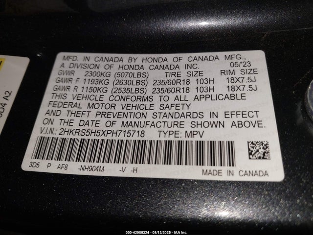2HKRS5H5XPH715718 Honda lfc3