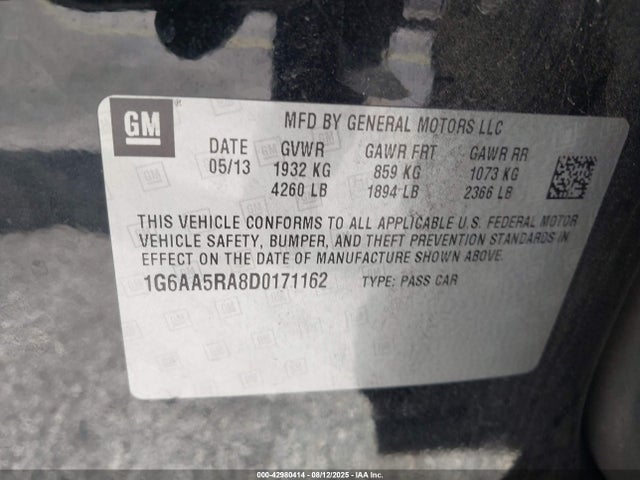 2013 CADILLAC ATS 1G6AA5RA8D0171162 Photo 8