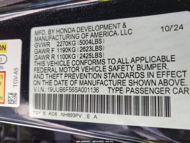 2025 ACURA TLX 19UUB6F56SA001136 Photo 8