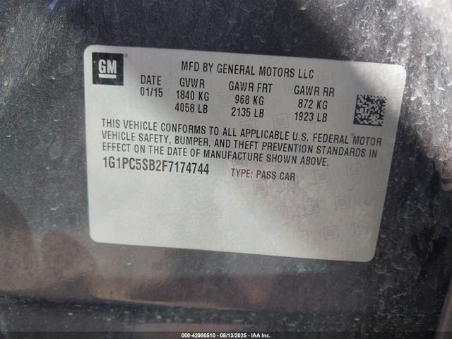 Chevrolet LUV 2015 1G1PC5SB2F7174744 Image 9