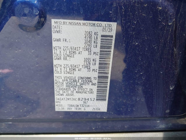 Nissan Rogue 2019 5N1AT2MT2KC829452 Image 9