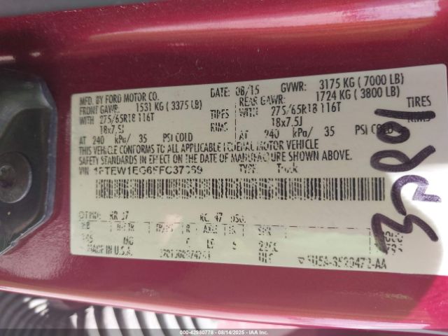 2015 FORD F-150 1FTEW1EG6FFC37369 Photo 8