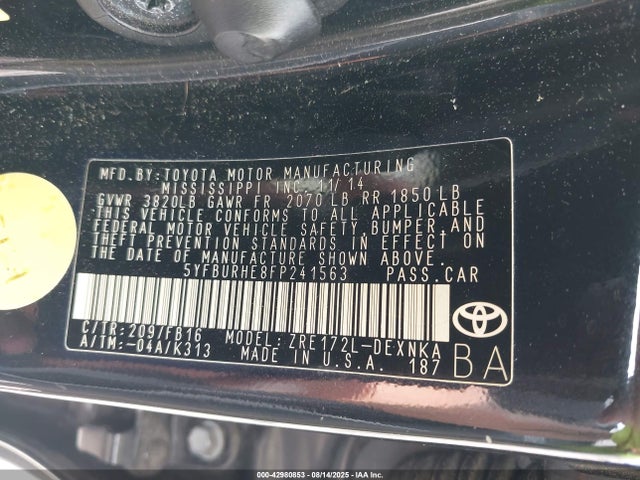 Toyota 2zr-fe 2015 5YFBURHE8FP241563 Image 9