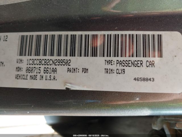 2012 CHRYSLER 200 1C3CCBCB2CN299502 Photo 8