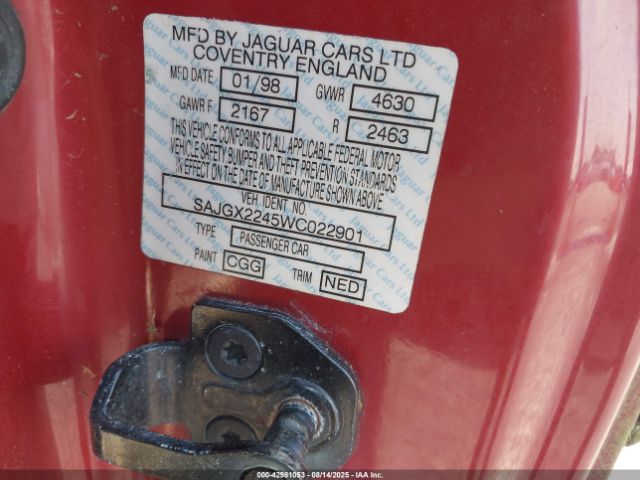 1998 JAGUAR XK8 SAJGX2245WC022901 Photo 8