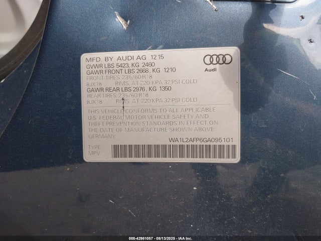 2016 AUDI Q5 WA1L2AFP6GA095101 Photo 8