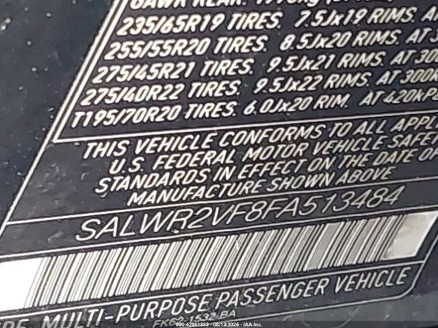 2015 LAND ROVER RANGE ROVER SPORT SALWR2VF8FA513484 Photo 8