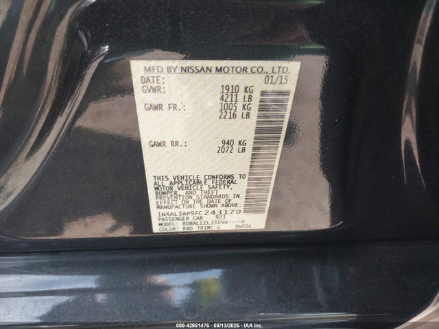 1N4AL3AP9FC243179 Nissan 2015