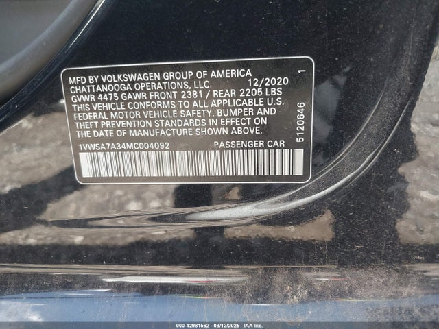 Volkswagen Passat 2021 1VWSA7A34MC004092 Image 9