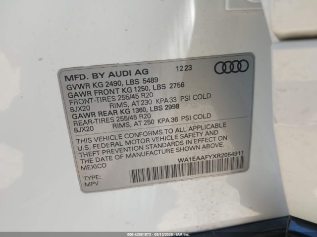 2024 AUDI Q5 WA1EAAFYXR2054911 Photo 8