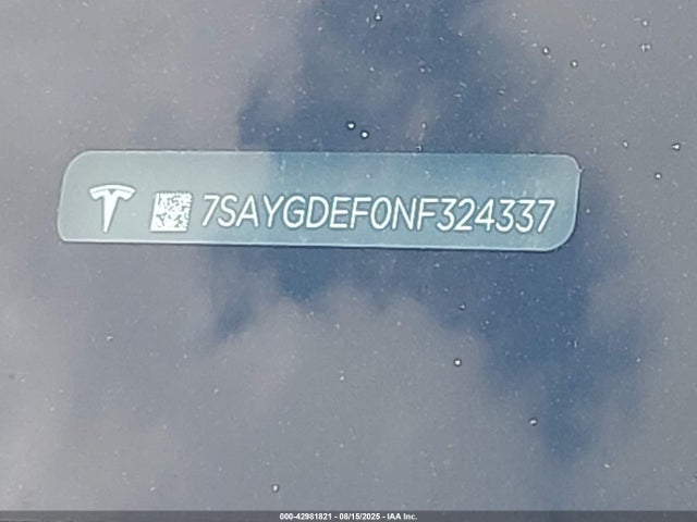 2022 TESLA MODEL Y 7SAYGDEF0NF324337 Photo 8