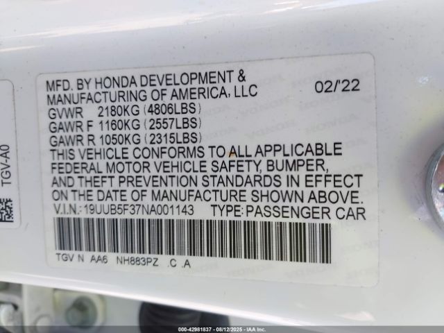 2022 ACURA TLX 19UUB5F37NA001143 Photo 8