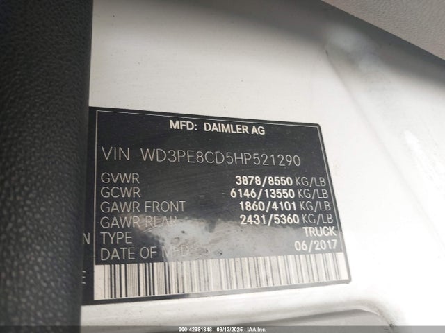 Mercedes-Benz om642 2017 WD3PE8CD5HP521290 Image 9