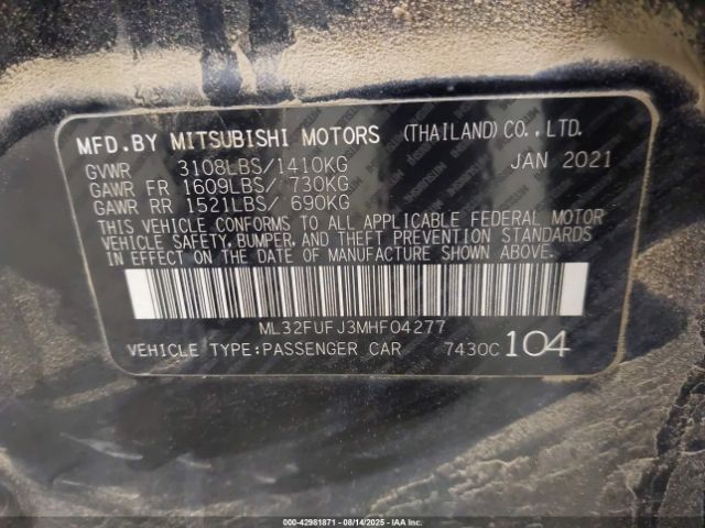 2021 MITSUBISHI MIRAGE G4 ML32FUFJ3MHF04277 Photo 8