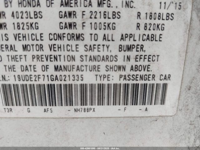 2016 ACURA ILX 19UDE2F71GA021335 Photo 8