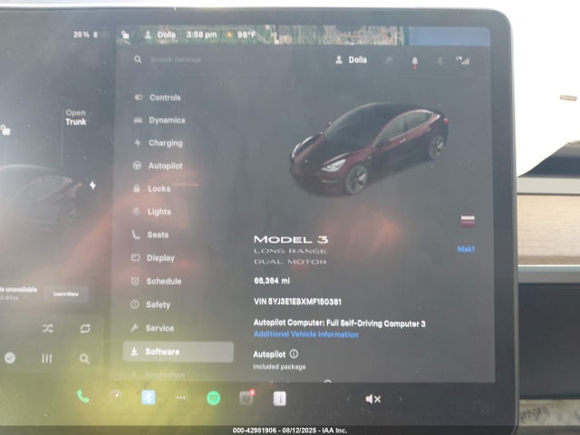 2021 TESLA MODEL 3 5YJ3E1EBXMF150381 Photo 6