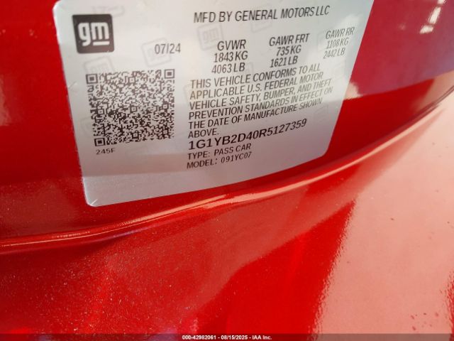 2024 CHEVROLET CORVETTE STINGRAY 1G1YB2D40R5127359 Photo 8