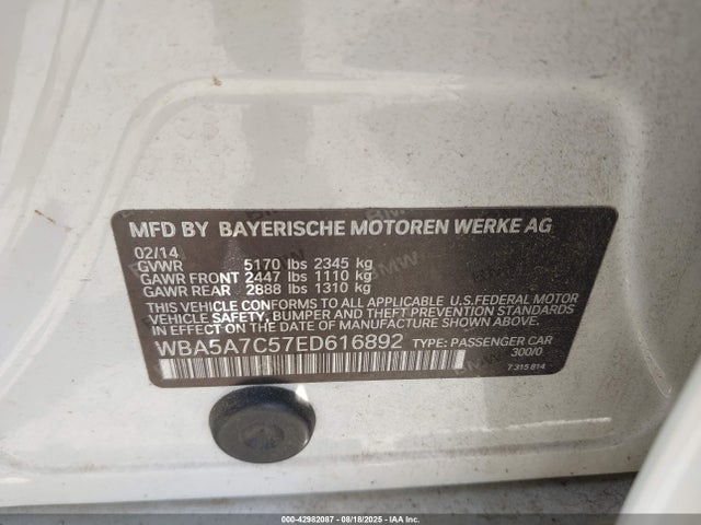 Aukcja sprzedaży 2014 Bmw 528i Xdrive, vin: WBA5A7C57ED616892, numer aukcji: 42982087