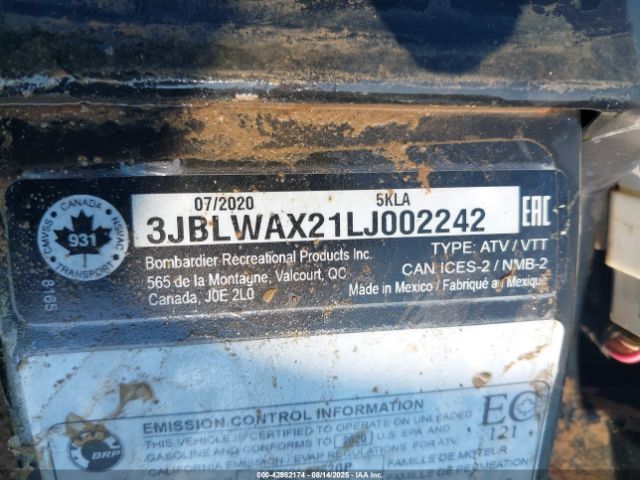 2020 CAN-AM OUTLANDER 3JBLWAX21LJ002242 Photo 9