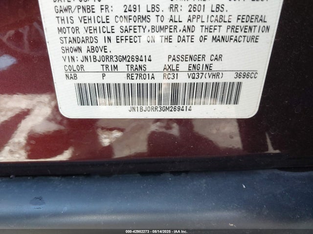 JN1BJ0RR3GM269414 Infiniti QX50