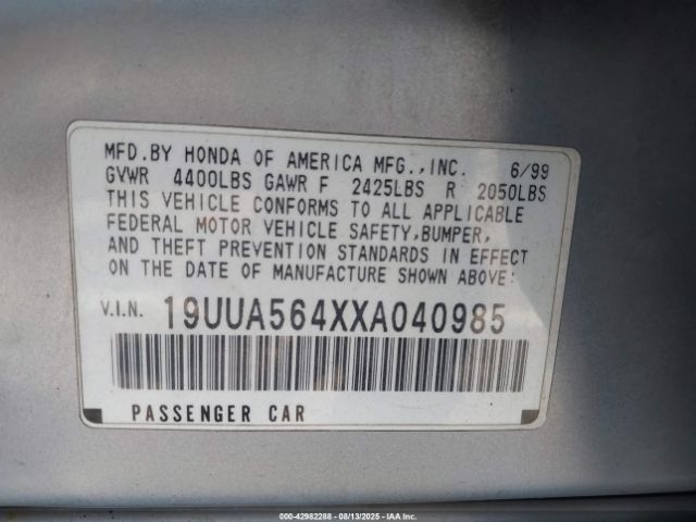 1999 ACURA TL 19UUA564XXA040985 Photo 8