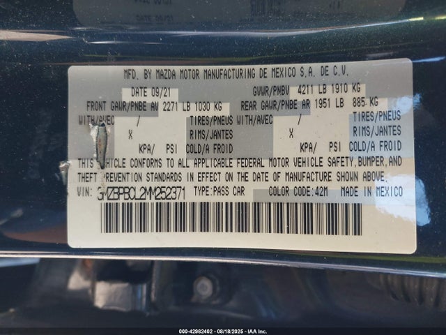 Mazda py 2021 3MZBPBCL2MM252371 Image 9