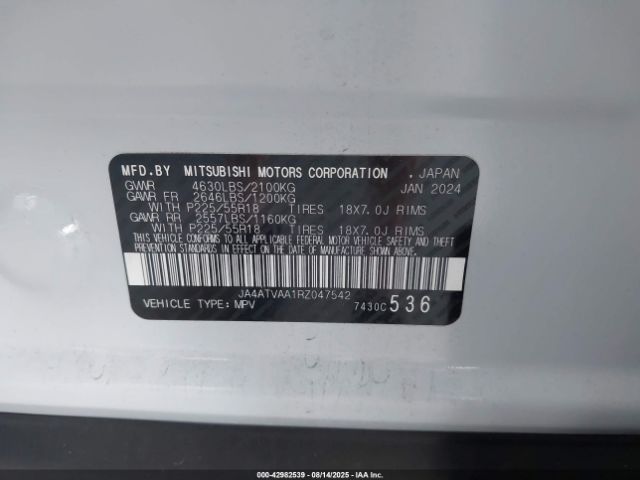 2024 MITSUBISHI ECLIPSE CROSS JA4ATVAA1RZ047542 Photo 8