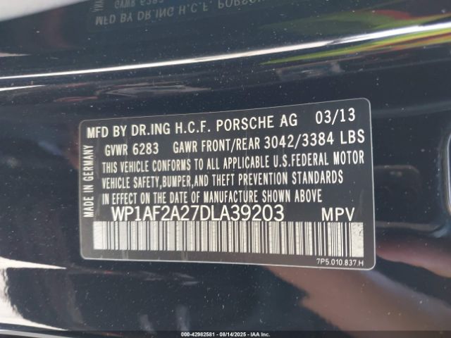 2013 PORSCHE CAYENNE WP1AF2A27DLA39203 Photo 8
