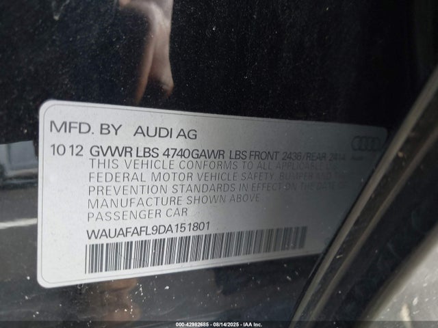 2013 AUDI A4 WAUAFAFL9DA151801 Photo 8