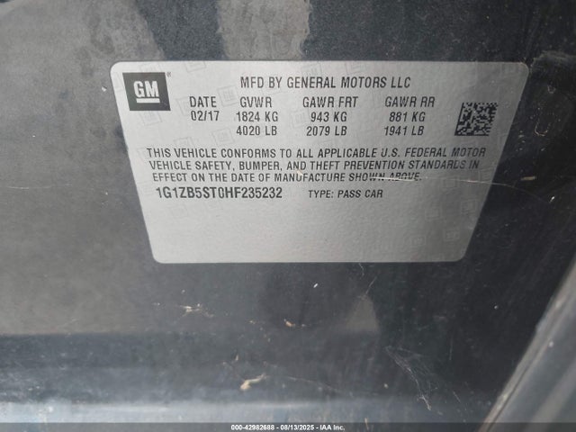 1G1ZB5ST0HF235232 Chevrolet lfv - di: direct injection, vvt: variable valve timing, gen 1