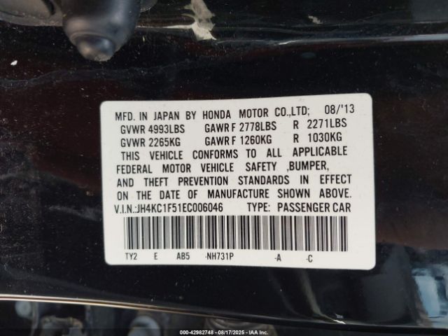 2014 ACURA RLX JH4KC1F51EC006046 Photo 8