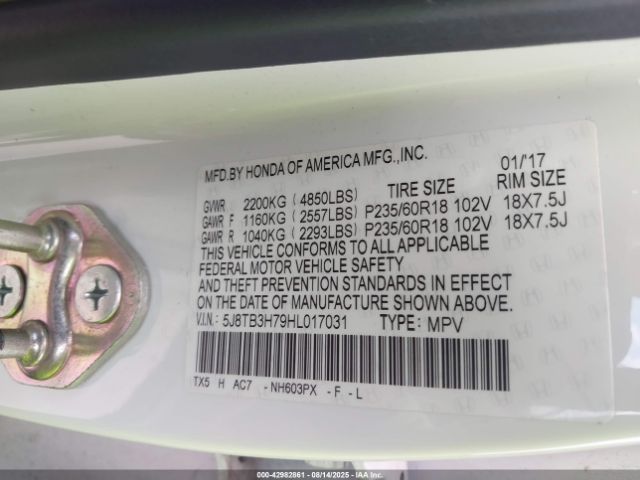 2017 ACURA RDX 5J8TB3H79HL017031 Photo 8