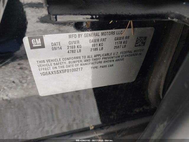 2015 CADILLAC CTS 1G6AX5SX5F0109217 Photo 8