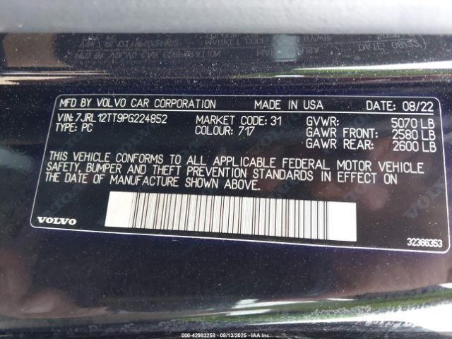 2023 VOLVO S60 7JRL12TT9PG224852 Photo 8