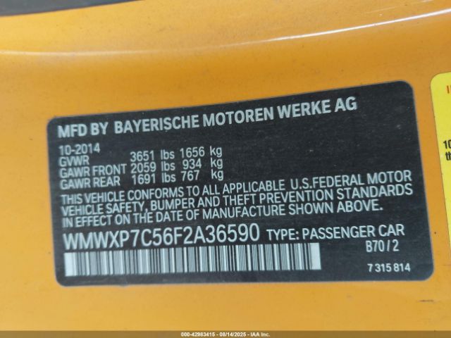 2015 MINI HARDTOP WMWXP7C56F2A36590 Photo 8