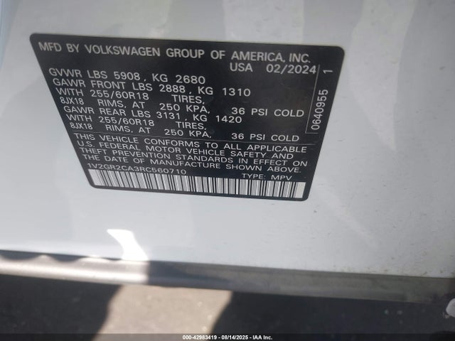 1V2GR2CA3RC560710 Volkswagen tsi