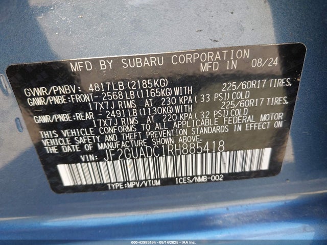 Subaru na 2024 JF2GUADC1RH885418 Image 9
