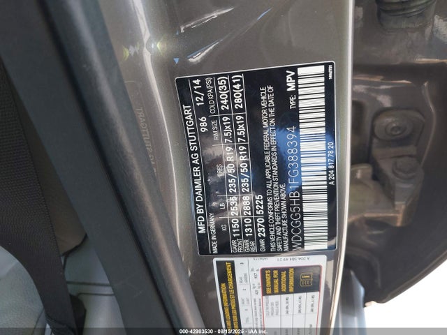 WDCGG5HB1FG388394 Mercedes-Benz Glk-Class