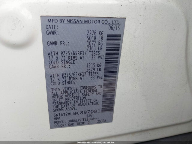 5N1AT2ML6FC897081 Nissan 2015