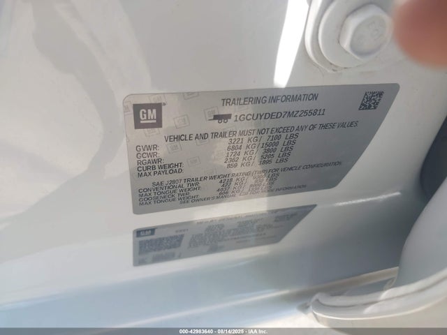 1GCUYDED7MZ255811 Chevrolet l84