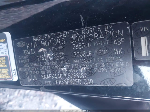 KIA Forte 2014 KNAFK4A67E5063182 Image 9