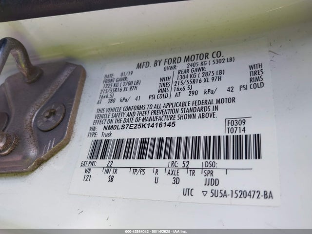 Ford Transit Connect 2019 NM0LS7E25K1416145 Image 9