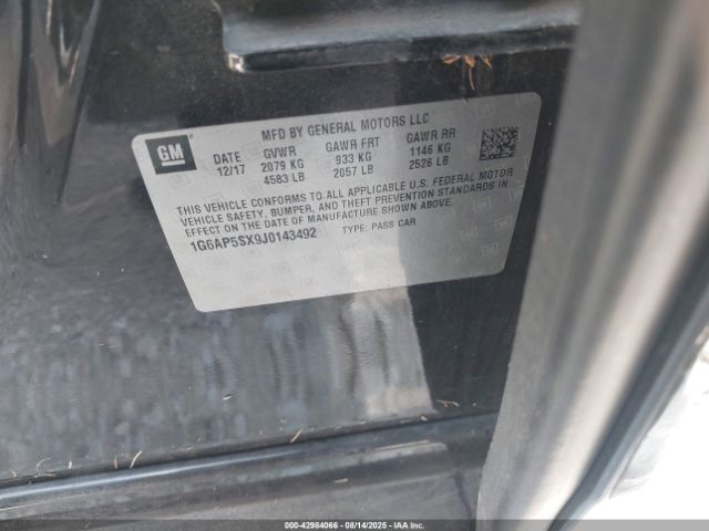 2018 CADILLAC CTS 1G6AP5SX9J0143492 Photo 8