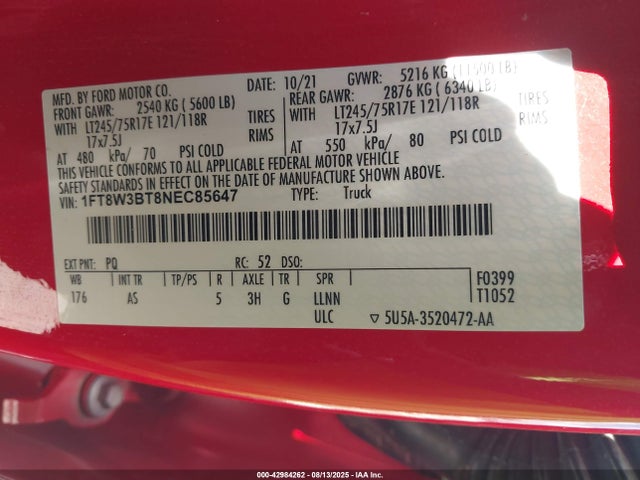 Ford F-350 2022 1FT8W3BT8NEC85647 Image 20