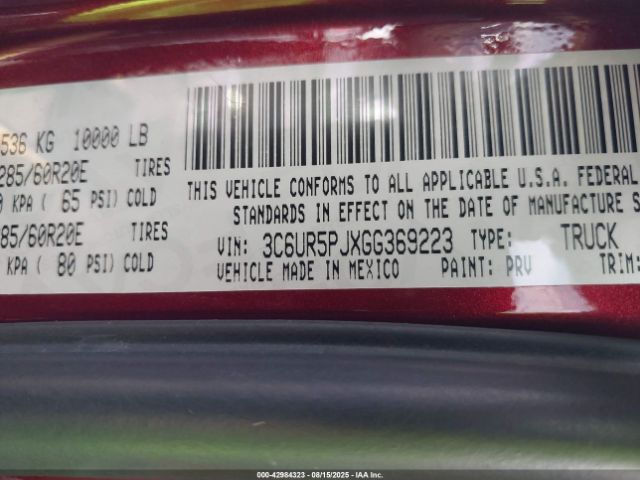 2016 RAM 2500 3C6UR5PJXGG369223 Photo 8